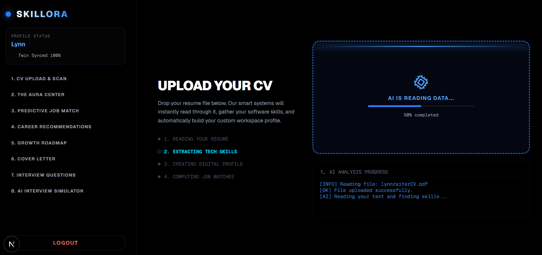 CV upload and skill extraction