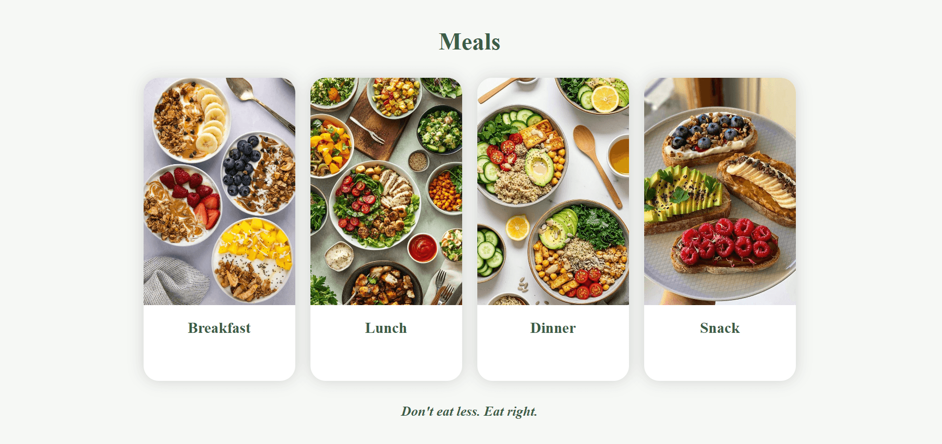 Meals across the day