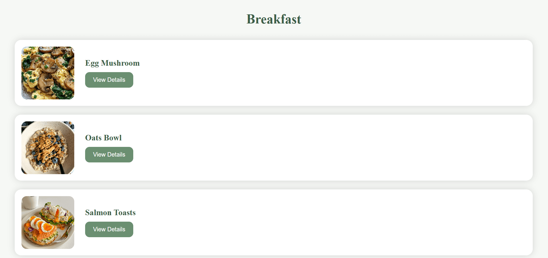Three options per meal